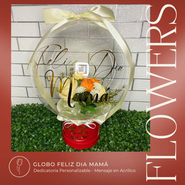 GLOBO FELIZ DIA MAMA CREMA - Image 2